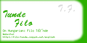 tunde filo business card